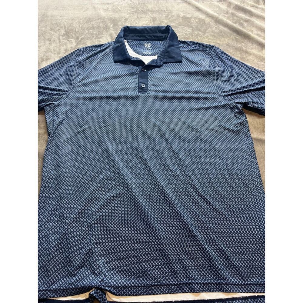Graham Luxe Polo Shirt Mens Large L Navy Blue Lightweight Stretch Golf